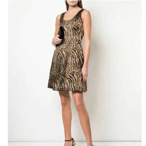 NWT PRABAL GURUNG Printed Jacquard Mini Dress In Animal